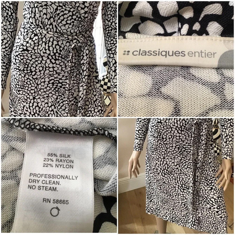 Black and White Wrap Dress - Picture 3 of 3